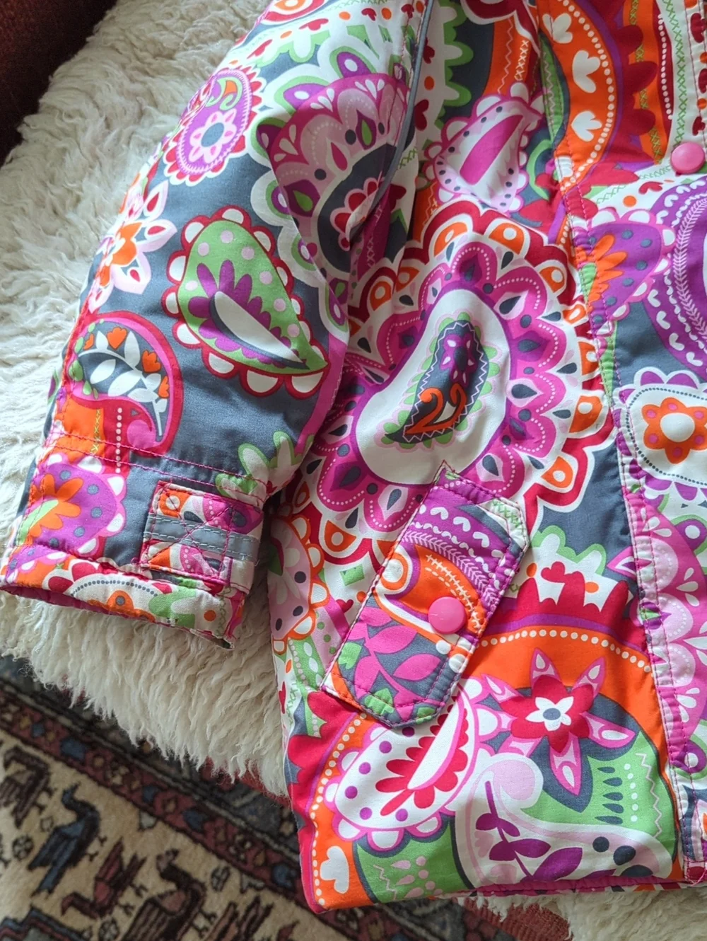 Hanna Andersson Bright Paisley Winter Coat, Size 3T